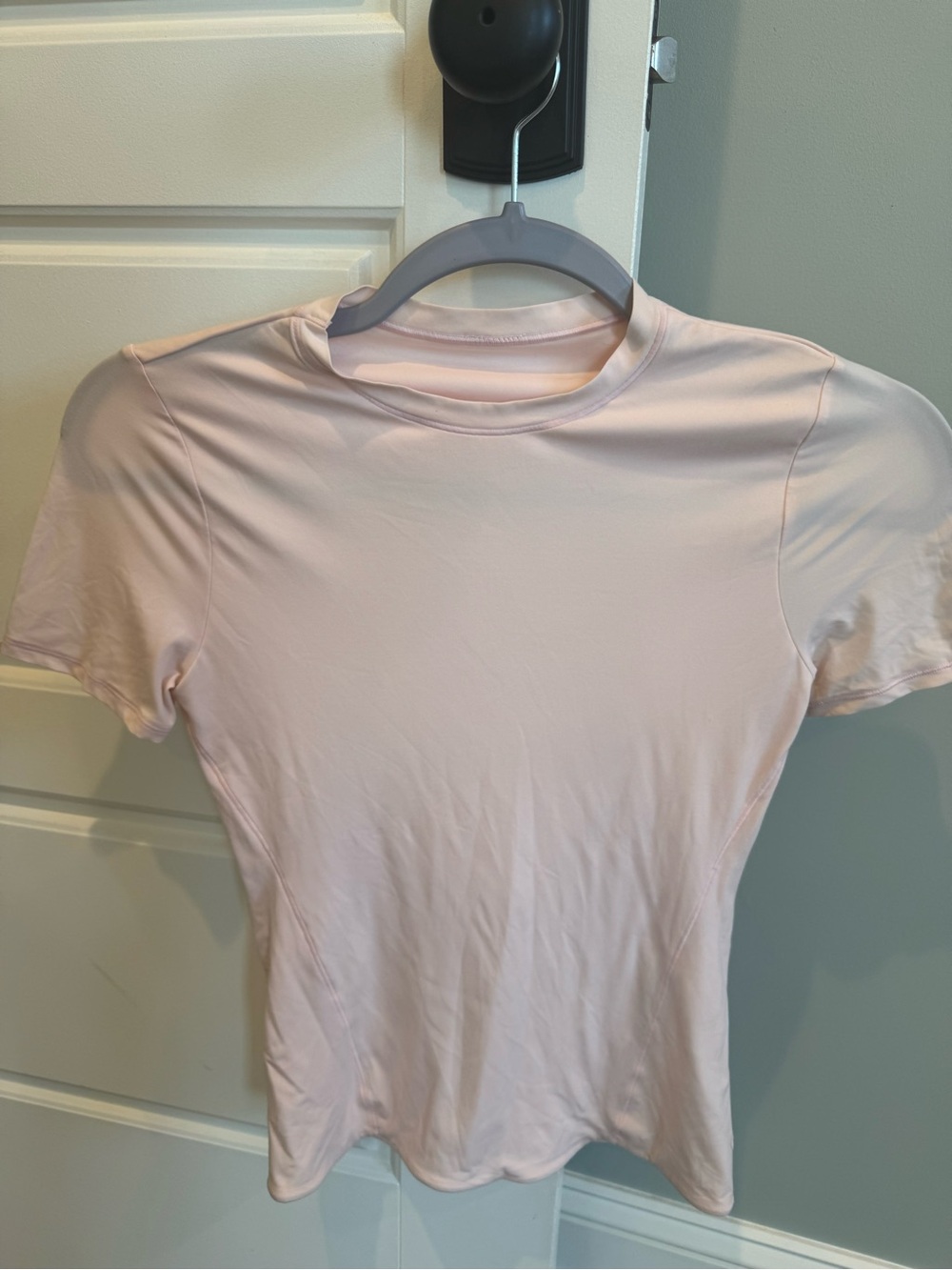 Women’s Short Sleeve Crew Neck Top - Light Pink Size XS